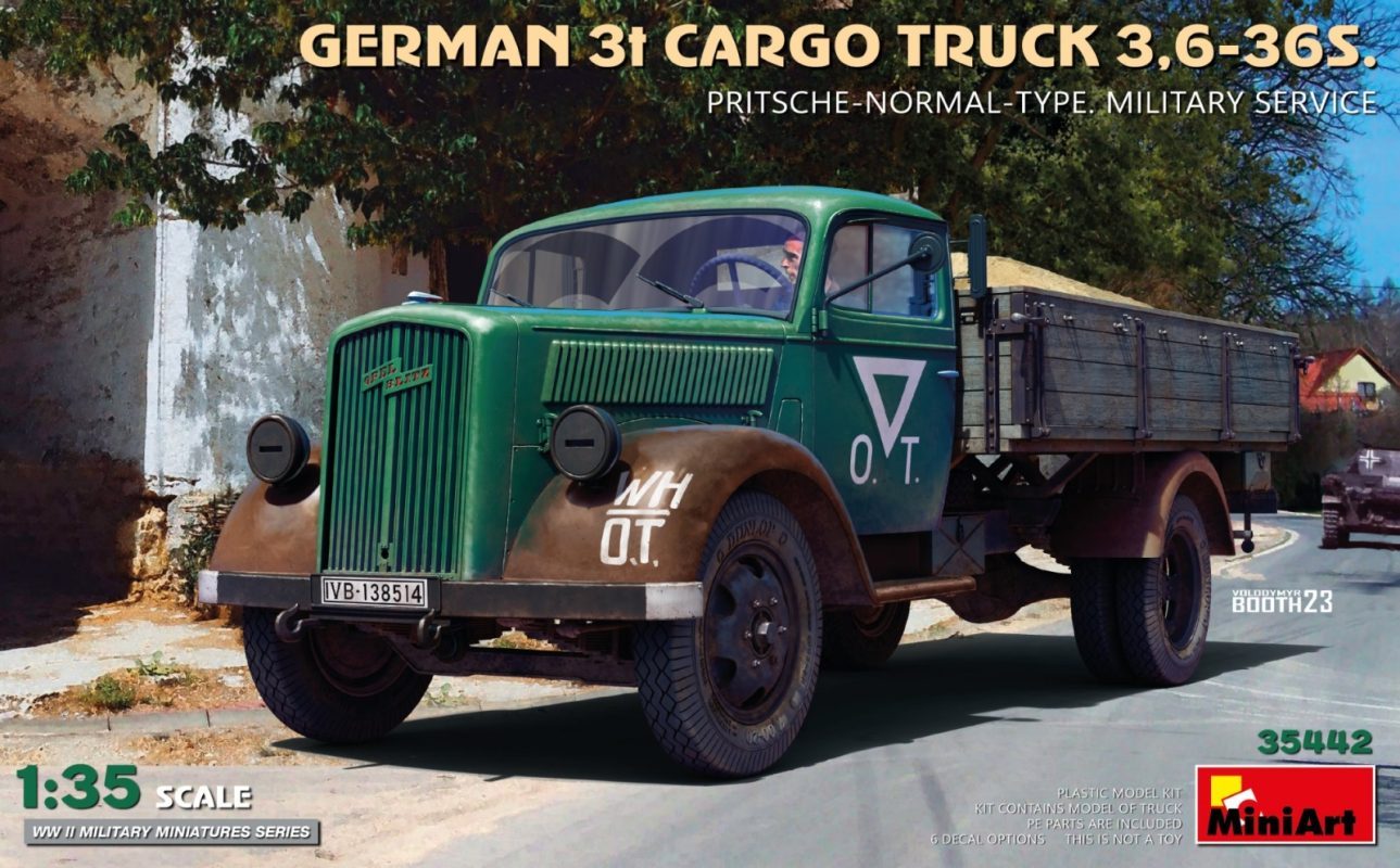 German 3t Cargo Truck 3,6-36S. Pritsche-Normal-Type Military Service