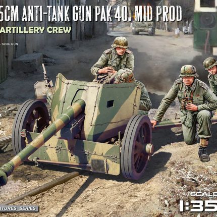 German 7.5cm Anti-Tank Gun PAK 40, Mid. Prod. with field artillery crew