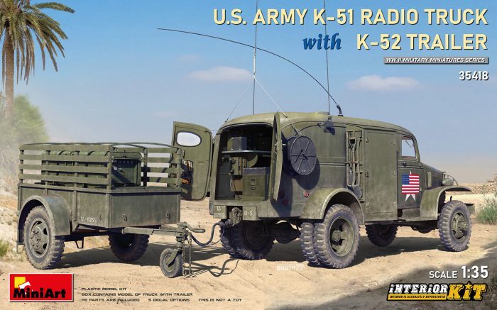 U.S. Army K-51 Radio Truck with K-52 Trailer Interior Kit